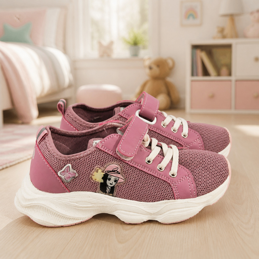 NWOB Fashion Big Girl Hook An Loop Sneakers size EU35 US 3Y